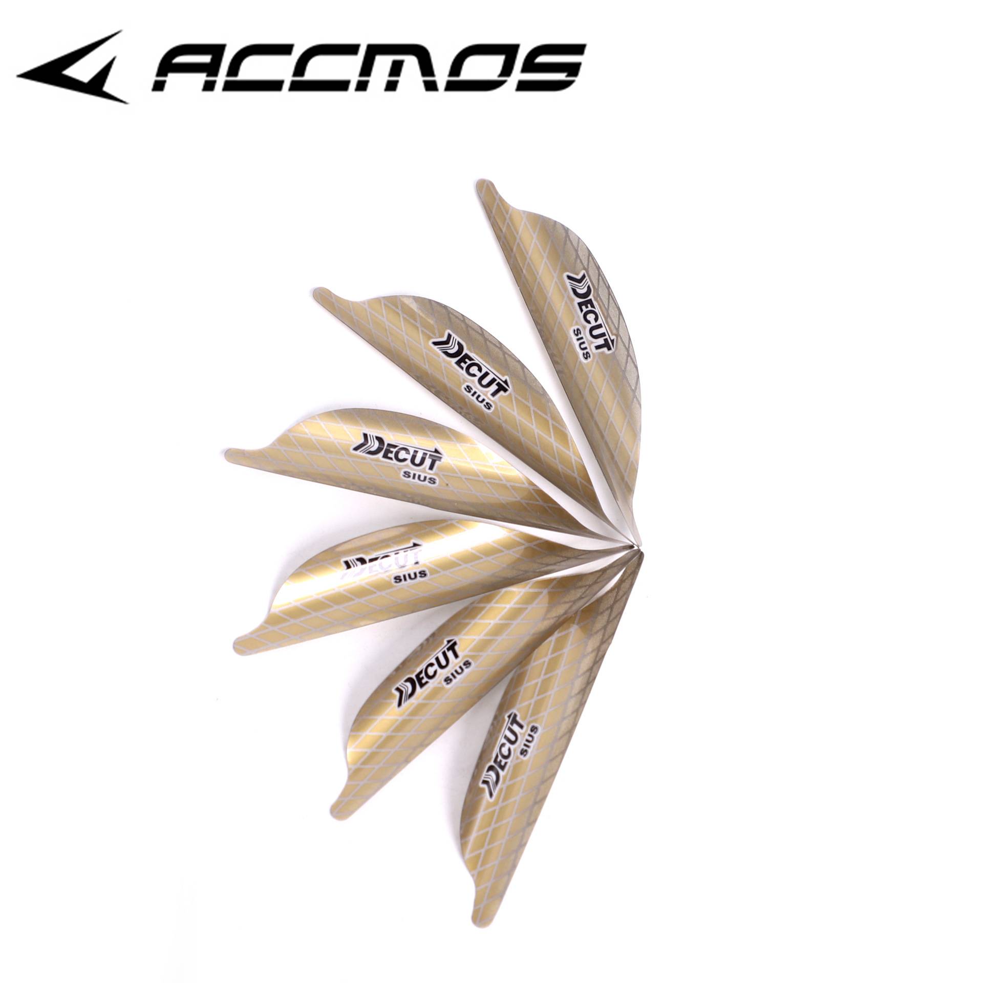 Golden round feather right (2 inches)